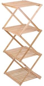 Colonna Bagno 4 Ripiani Pieghevole Salvaspazio 40x33,5x93,5 cm in Bambù Alpina