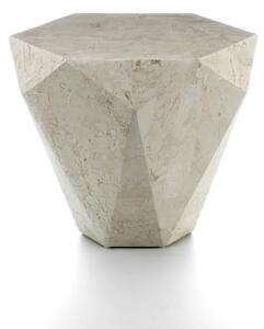 Tavolino da Soggiorno 60x60x50 cm in Pietra Fossile Diamond small Beige
