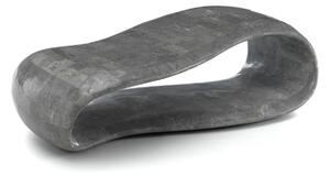 Tavolino da Soggiorno 123x60x34 cm in Pietra Fossile Scarf Grigio