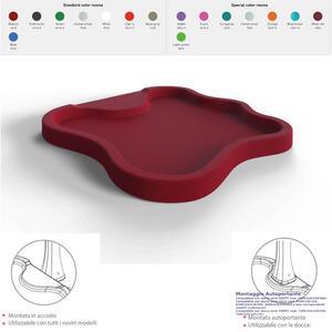 Piatto Doccia da Esterno Giardino in Polietilene HD Arkema Lake Dimensioni 107x103xh 9 cm superficie antisdrucciolo effetto pietra colore Wine Red
