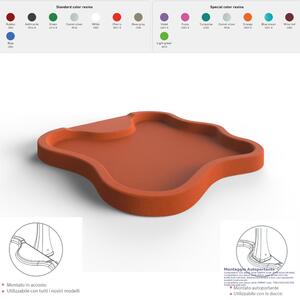 Piatto Doccia da Esterno Giardino in Polietilene HD Arkema Lake Dimensioni 107x103xh 9 cm superficie antisdrucciolo effetto pietra colore Arancio