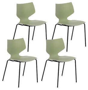Set 4 Sedie 51x50x77 cm in Polipropilene Speedy Verde
