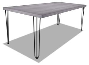 Tavolo da pranzo in legno e metallo con piedi triangolari neri - 220x100 cm