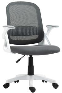 HOMCOM Sedia da ufficio Sedia girevole ergonomica con braccioli ribaltabili Grigio