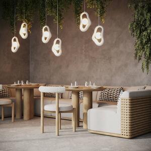 Maytoni Lampada a sospensione in vetro Opus, dimmerabile, Bianco / Opale, Soggiorno / Sala da pranzo, Metallo, Lampada a sospensione