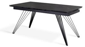 Tavolo Allungabile 160/240x90x76 cm in Ceramica Match 1 Nero Opaco