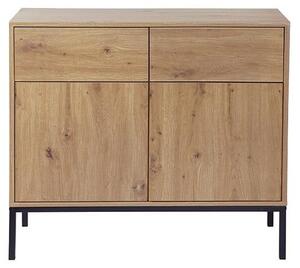 Calicosy - Cassettiera 2 Porte 2 Cassetti Decorazione Rovere L90 x H80 cm - LENNY