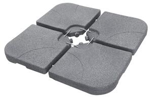 Supporto per ombrellone ML-Design a 4 elementi, grigio, con zavorra, piastre di zavorramento per supporto a croce da 60 litri/80 kg, riempibile con acqua/sabbia