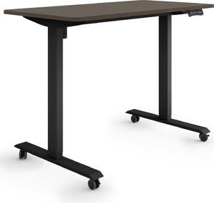 ESMART Germany ETX-121BE 120 x 60 cm Decorazione ebano Scrivania ergonomica in piedi/seduta su rotelle Regolabile elettricamente in altezza in modo continuo 78,5 - 128,5 cm 3x porta di ricarica USB con memoria Promemoria attività