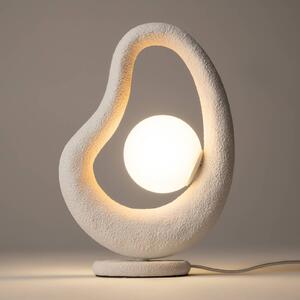 Maytoni Lampada da tavolo Opus, Bianco / Opale, Camera da letto, Metallo, Lampada da tavolo