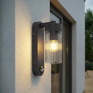 Lindby Applique da esterno Kaliro, antracite, 24 cm, IP54, sensore Kaliro Lindby, dimmerabile, Nero, Alluminio, Moderno