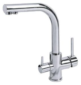 Rubinetto Cucina Miscelatore a 3 Vie Lavello in Ottone Acqua pura Cromato