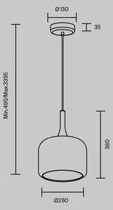 Maytoni Lampada a sospensione in vetro Spirito, Bianco / Opale, Soggiorno / Sala da pranzo, Vetro, Lampada a sospensione