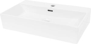 LuxeBath Lavabo Lavabo da appoggio Square, 60,5x36,5x13 cm, bianco, Vetroceramica