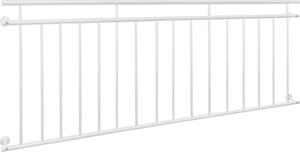 ECD Germany Balcone francese, 90x225 cm, con 16 barre di riempimento, bianco opaco e ruvido, ringhiera per balconi in acciaio verniciato a polvere