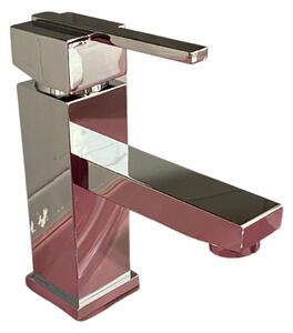 Rubinetto Miscelatore Monocomando Lavabo in Ottone Quadra Cromato