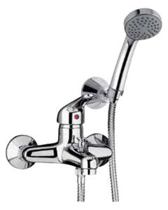 Kit Doccino e Miscelatore Monocomando per Vasca da Parete in Ottone Paini Cromato