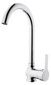 Rubinetto Cucina Miscelatore Monocomando Lavello Canna Tonda in Ottone Bluevye Cromato