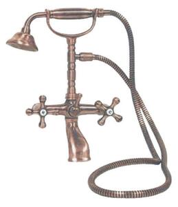 Kit Doccino e Miscelatore Doppio Comando per Vasca in Ottone Lecce Classic Rame Antico