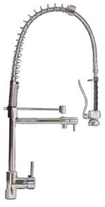 Rubinetto Cucina Miscelatore Monocomando Lavello con Molla Girevole in Ottone Grand Chef Cromato