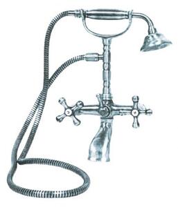 Kit Doccino e Miscelatore Doppio Comando per Vasca in Ottone Lecce Classic Cromato