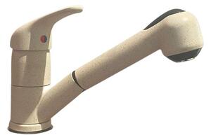 Rubinetto Cucina Miscelatore Monocomando Doccetta Estraibile in Ottone Paini Mixo Granito Beige