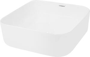 LuxeBath Lavabo da appoggio Lavabo quadrato, 39x39x14 cm, bianco, Vetroceramica