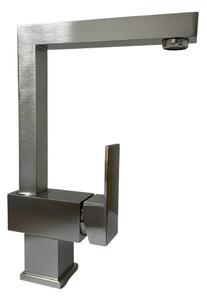 Rubinetto Cucina Miscelatore Monocomando Lavello Girevole in Ottone Supreme Finitura Inox