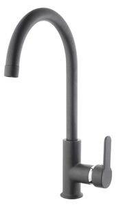 Rubinetto Cucina Miscelatore Monocomando Lavello Canna Tonda in Ottone Granito Plus Croma
