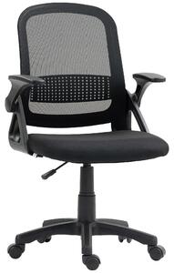 HOMCOM Sedia da ufficio Sedia girevole ergonomica con braccioli ribaltabili Nero