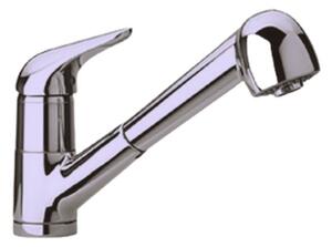 Rubinetto Cucina Miscelatore Monocomando Doccetta Estraibile in Ottone Paini Satinato