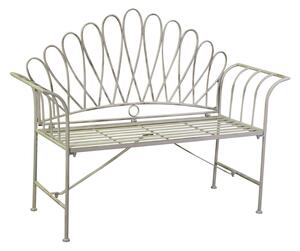Panchina da Giardino 125x46xh97 cm in Metallo Ragusa Avorio