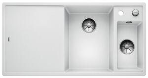 BLANCO AXIA III 6 S-F, SILGRANIT® PuraDur®, bianco, lavabo a destra, con scarico a distanza, incluso tagliere in legno