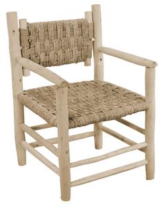 Sedia da Giardino 55x55xh84 cm in Legno Seduta Impagliata Naturale