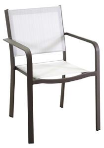 Sedia da Giardino 55x61xh84,5 cm in Alluminio e Texilene El Paso Marrone