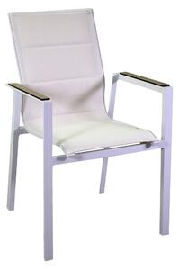 Sedia da Giardino 56x66xh90 cm in Alluminio e Texilene Riverside Bianco