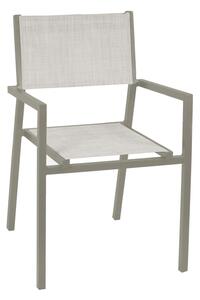 Sedia da Giardino 55x56xh86 cm in Alluminio e Texilene Cleveland Tortora