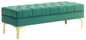 HOMCOM Cassapanca Contenitore Imbottita con Rivestimento Trapuntato in Tessuto Effetto Velluto,per fondoletto e ingresso, Verde Scuro| Aosom Italy