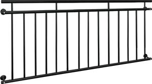 ECD Germany Balcone francese, 90x184 cm, con 14 barre di riempimento, nero opaco e ruvido, ringhiera per balconi in acciaio verniciato a polvere