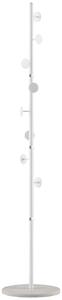 HOMCOM Albero Appendiabiti in Acciaio con 8 Ganci e Base Rotonda in Marmo, 35x35x170 cm, Bianco