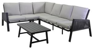 Set Salotto da Giardino Divano Angolare e Tavolino in Alluminio Riverdale Antracite
