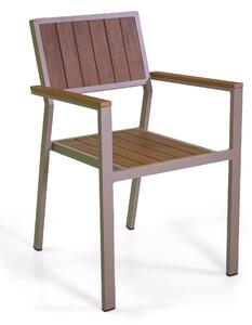 Sedia da Giardino 55X58xh83 cm in Alluminio e Polywood Tortora