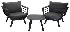 Set Salotto da Giardino 2 Poltrone e Tavolino in Alluminio Riverside Antracite