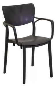 Sedia da Giardino 54,5x53xh84 cm in Polipropilene Damla Antracite