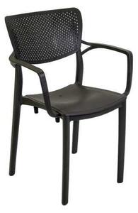 Sedia da Giardino 54,5x53x84 cm in Polipropilene Alezio Antracite