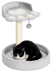 PawHut Tiragraffi per Gatti con Lettini, Corda in Juta e Peluche, 41x41x44 cm, Grigio Chiaro | Aosom Italy