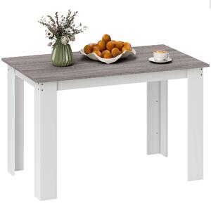 HOMCOM Tavolo da Pranzo Moderno in Legno per 4-6 Persone, 120x69x75cm, Grigio e Bianco | Aosom Italy