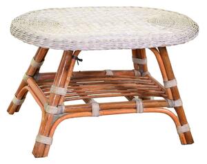 Tavolino 74x52xh45 cm Struttura in Kele Bianco