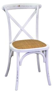 Sedia Impilabile 50x50xh88 cm in Legno Cross Bianco