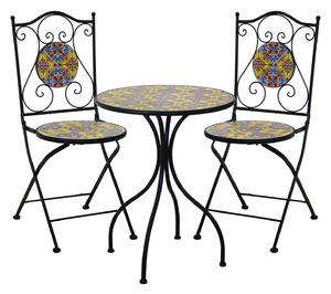 Set Tavolino e 2 Sedie Ø60xh75 cm in Metallo Catania Multicolor